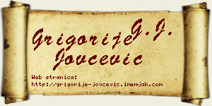 Grigorije Jovčević vizit kartica